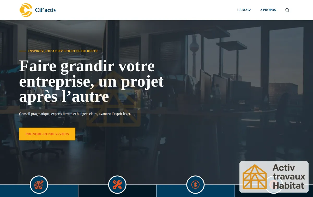 Capture : Cif'activ, pour faire grandir votre entreprise, un projet après l’autre